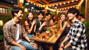合コンの様子、お酒、飲み会