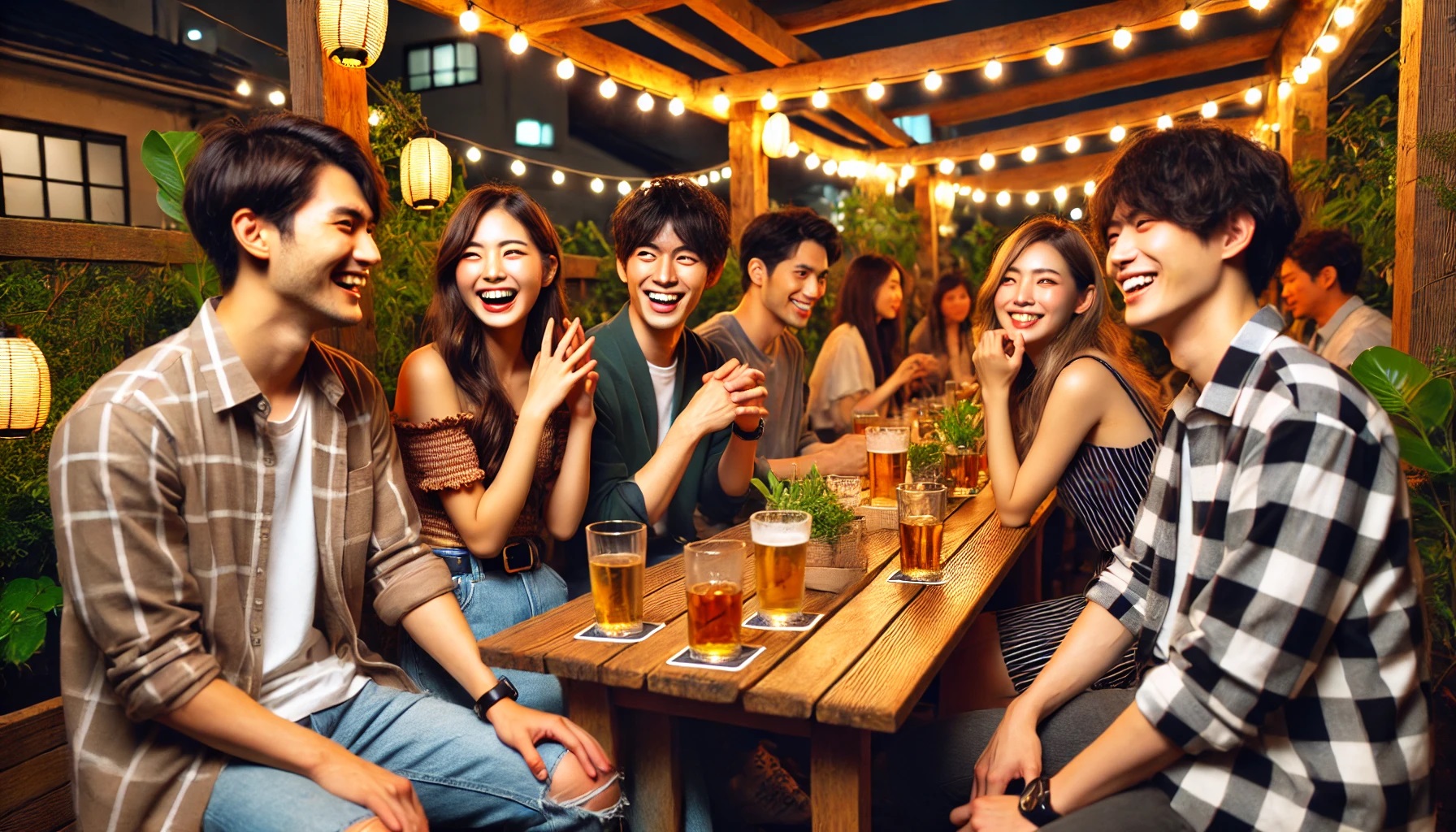 合コンの様子、お酒、飲み会
