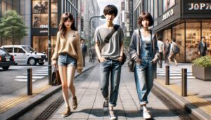 女性らしい女の子とボーイッシュな女の子と男の子、友達