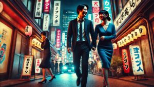 浮気をする夫（彼氏）を尾行する妻（彼女）